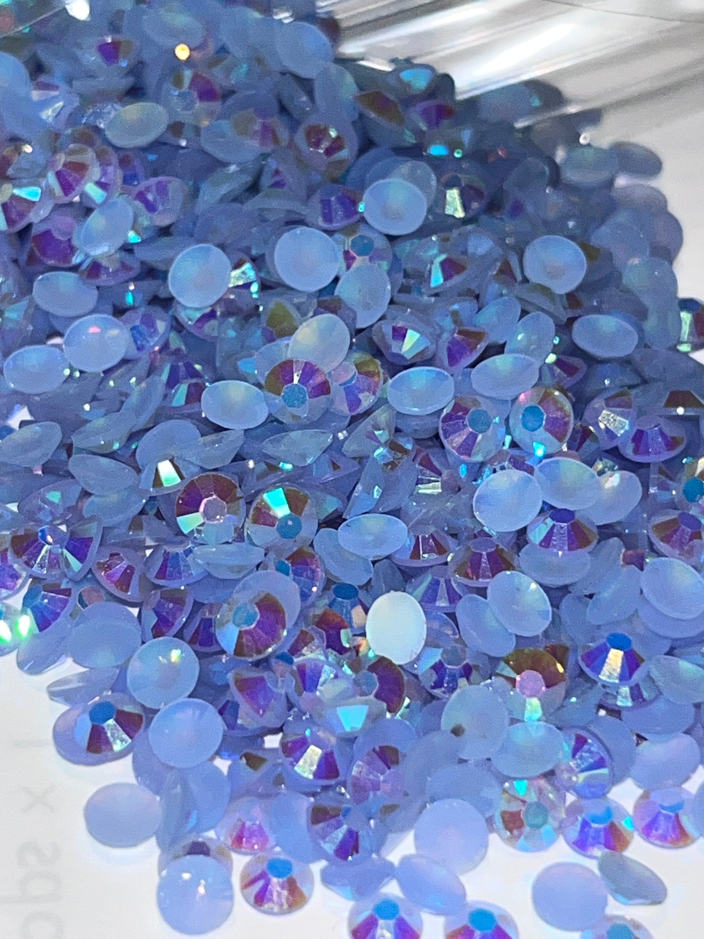 Sky Blue AB Resin Jelly Rhinestones / 4mm Flat Back / 46.1g