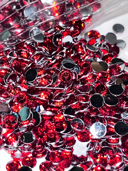 Red Resin Jelly Rhinestones / 4mm Silver Back / 39.7g