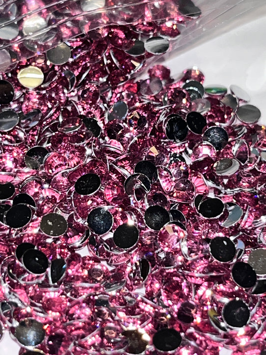 Dark Pink Resin Jelly Rhinestones / 4mm Silver Back / 42.9g