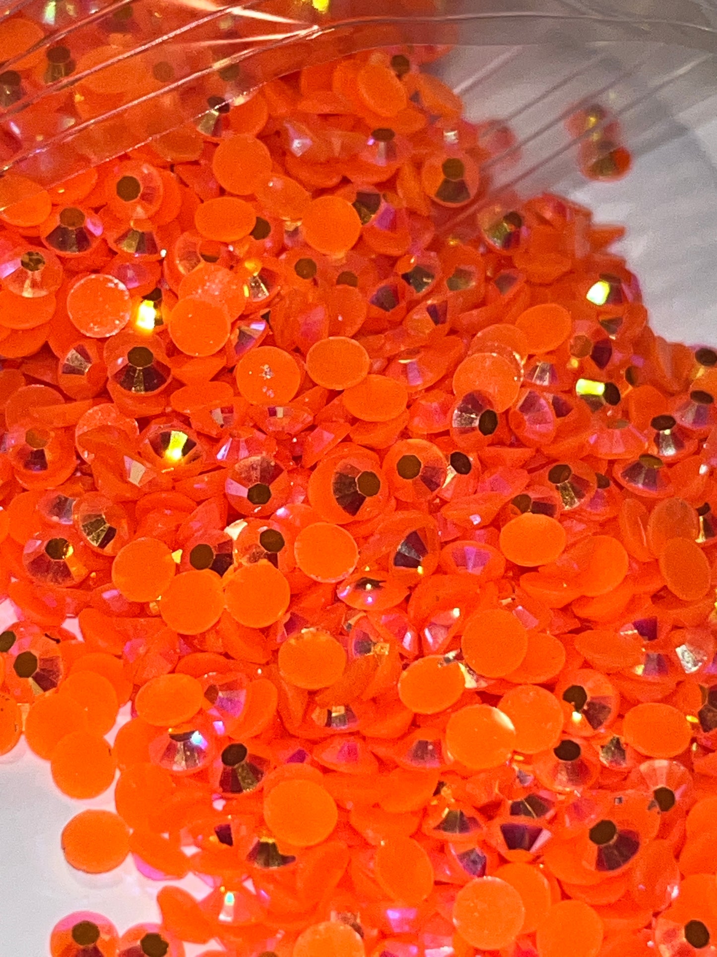 Orange AB Resin Jelly Rhinestones / 4mm Flat Back / 69.4g