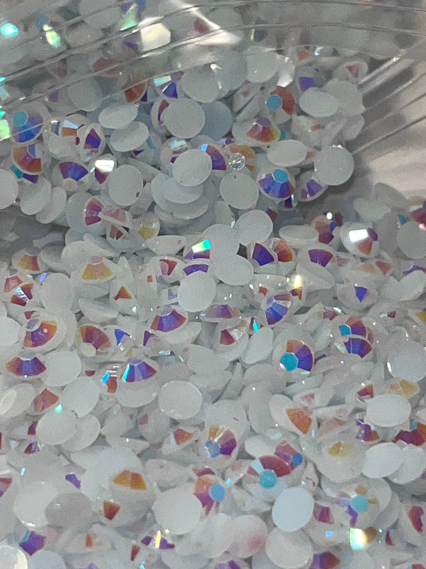 White AB Resin Jelly Rhinestones / 4mm Flat Back / 70.9g