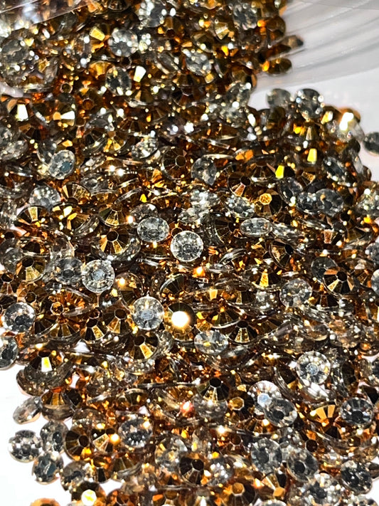 Mineral Gold Resin Jelly Rhinestones / 4mm Flat Back / 68.2g