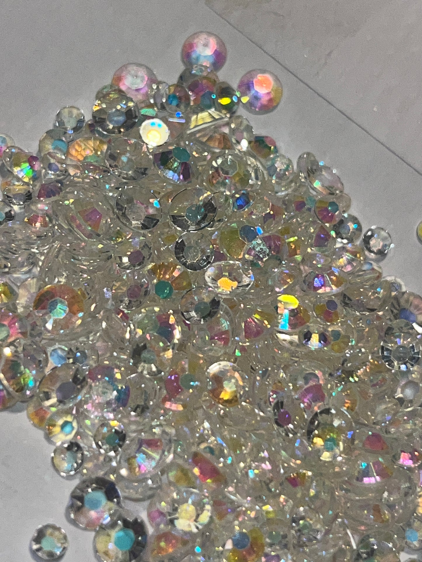 Transparent AB Resin Rhinestones / Flat Back / Mixed 3mm, 4mm, 5mm / 24g