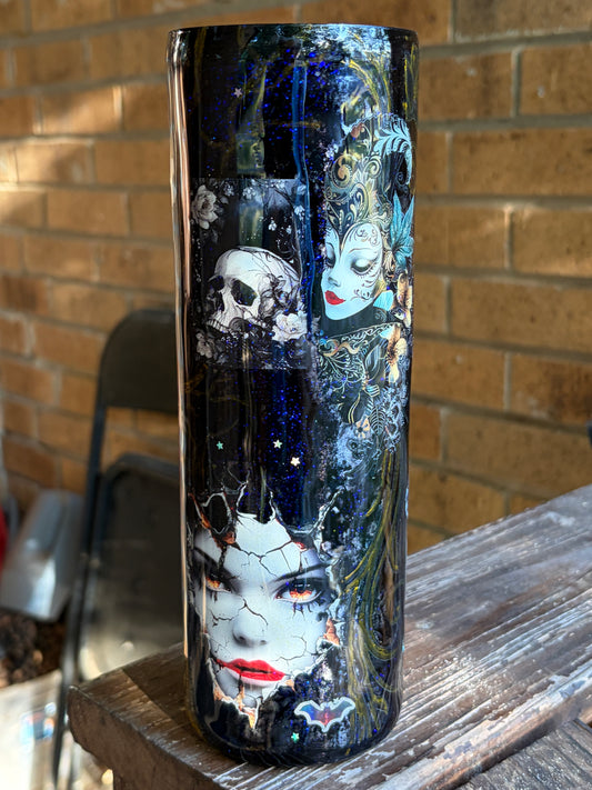 #405 - 30oz Skinny Tumbler / Faces Theme