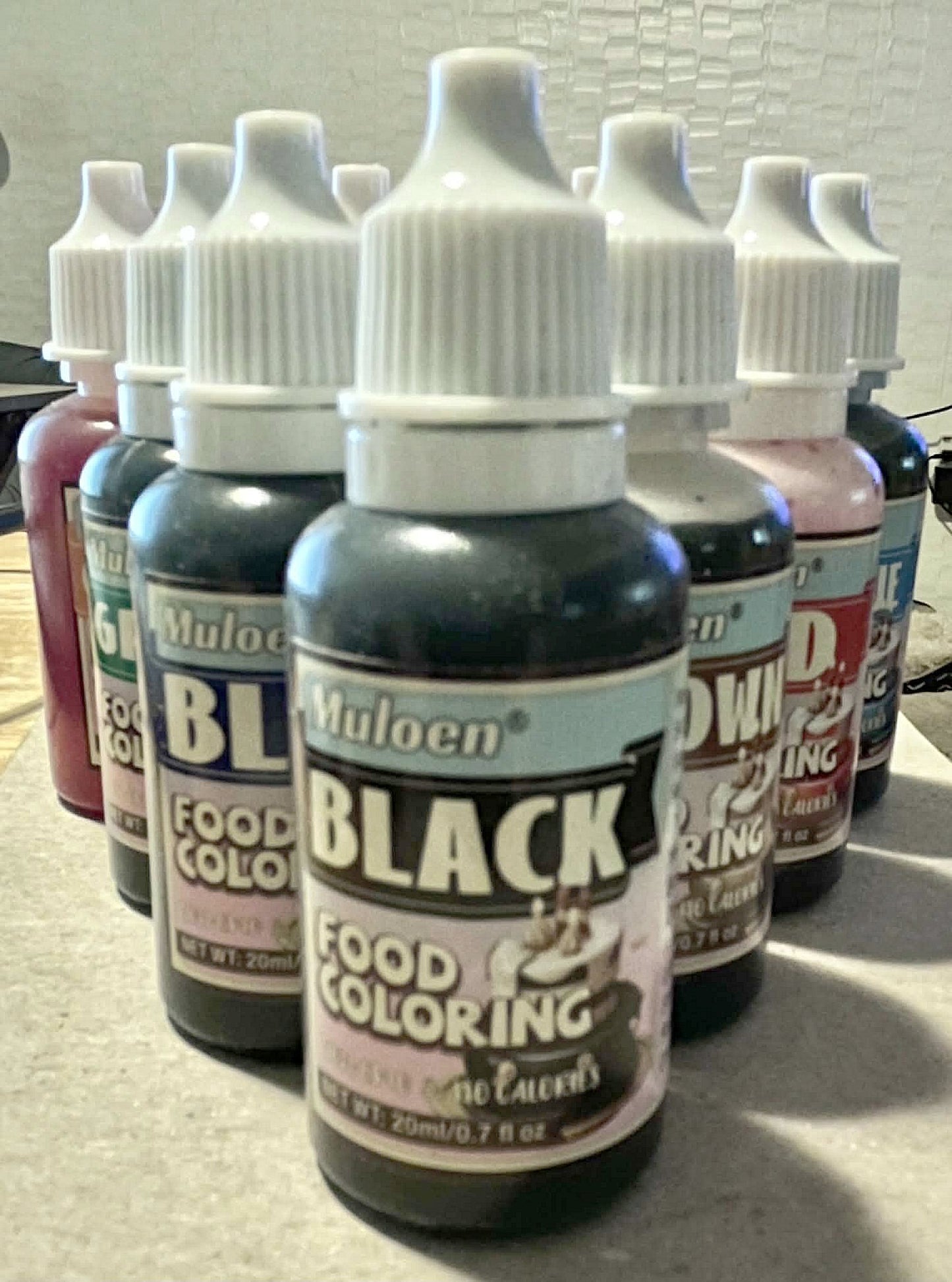 MULOEN 10 Bottles of Color Liquid Food Coloring / Food Grade Neon Rainbow Food Coloring Set for Baking, Icing, Cookie, Cake Decorating, Easter Egg / 0.7oz per Bottles