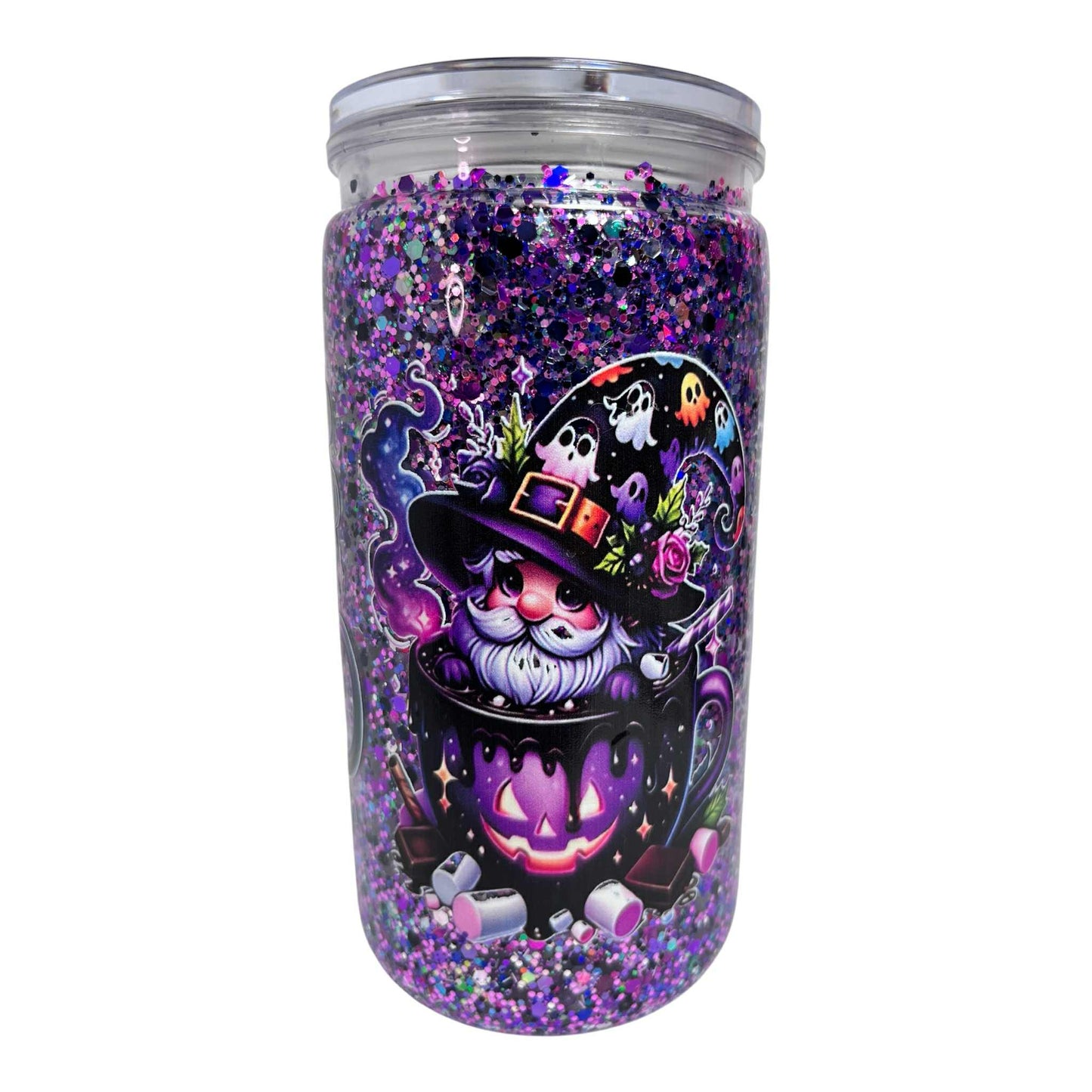 SG#009 - 16oz Snowglobe Acrylic Tumbler / Suspended - Glitter Only (no liquid)