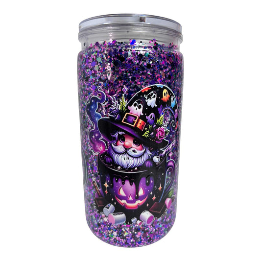 SG#009 - 16oz Snowglobe Acrylic Tumbler / Suspended - Glitter Only (no liquid)