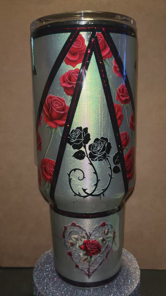 #362 - 40oz Curve Tumbler - Vintage Theme - With or Without Screw-On Handle