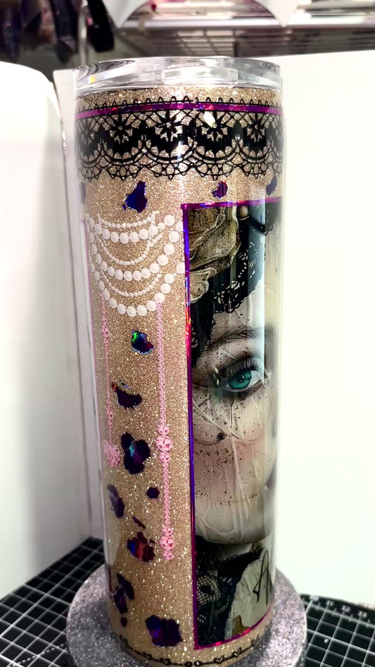 #379 - 30oz Skinny Mixed Media Tumbler