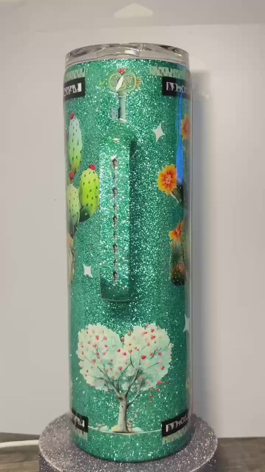 #385 - 30oz Skinny Tumbler with Handle / Southwest Theme