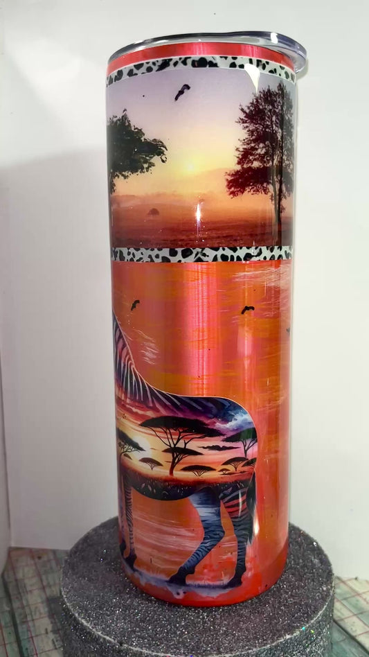 #375 - 20oz Skinny Safari Theme Tumbler / Multi-Media