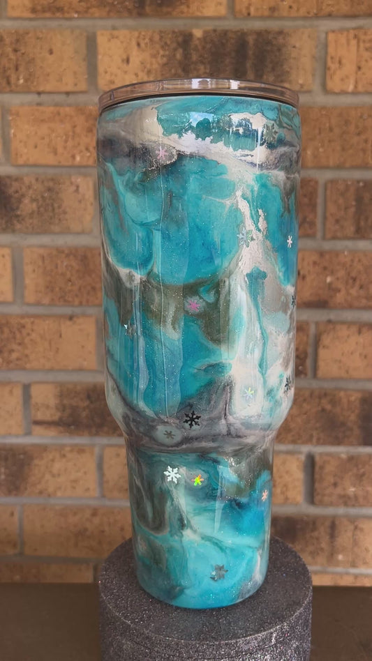 #347 - 40oz Curve Tumbler - Frozen Tundra Theme - With or Without Handle